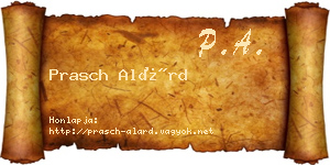 Prasch Alárd névjegykártya